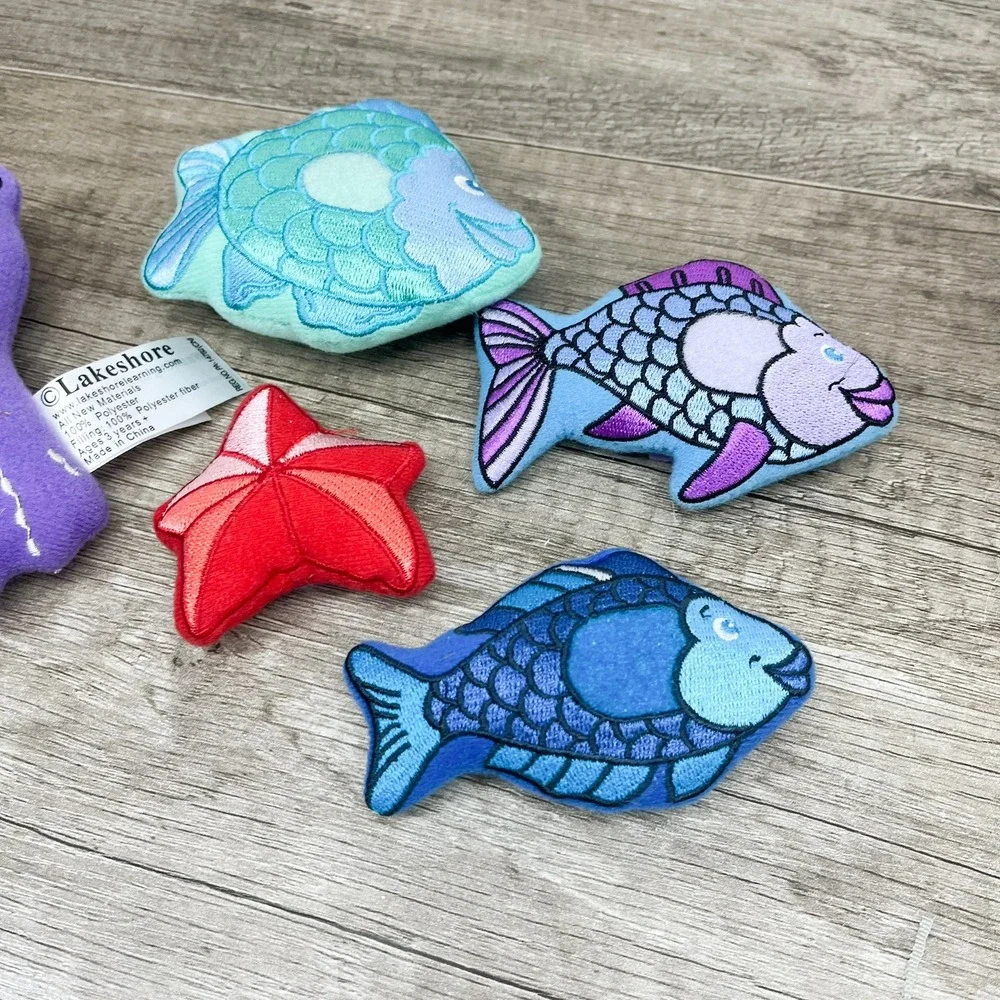 Lakeshore Learning Plush Sea Creature Set Octopus Starfish Fish 5pc Toy